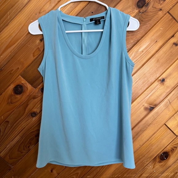 St. John Light Blue Sleeveless Top Size 2 - Picture 1 of 5